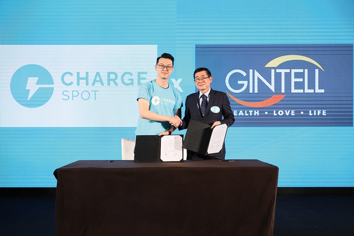 ChargeSpot與馬來西亞的Gintell以合資企業形式合作，圖為去年簽約發佈會的場面。馬來西亞是繼日本及泰國後打進的第三個海外市場。