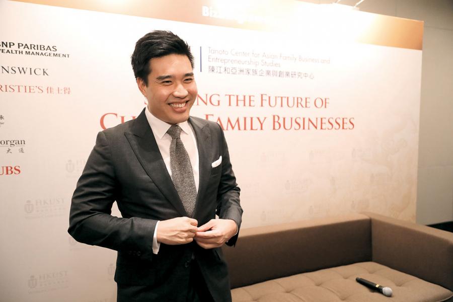 余仁生貿易(香港)董事總經理余在啟稱,「富不過三代」是全球家族企業都要面對的挑戰。 余仁生貿易(香港)董事總經理余在啟稱,「富不過三代」是全球家族企業都要面對的挑戰。