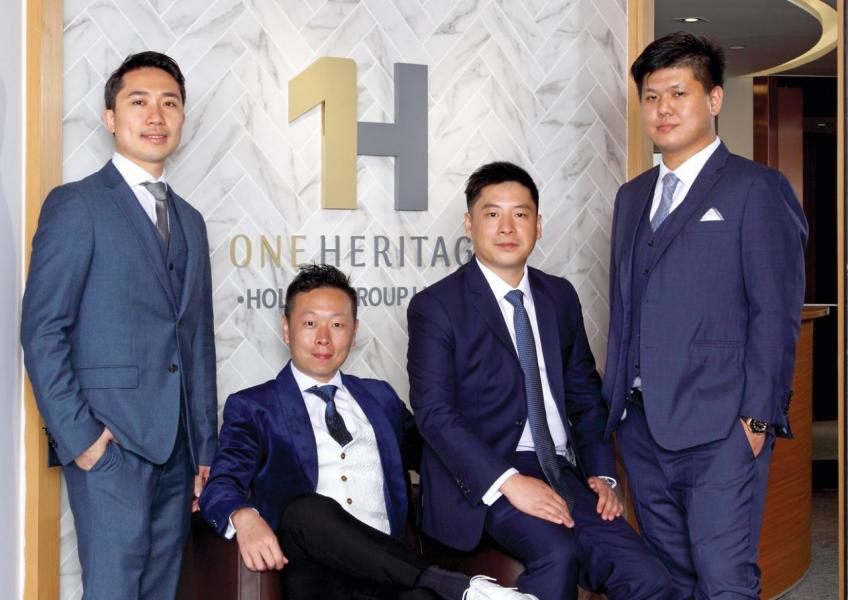 (由左至右)One Heritage科技有限公司行政總裁Nick Gu、One Heritage集團主席Billy Lee、One Heritage地產發展有限公司行政總裁Peter Cheung及One Heritage集團執行董事 Kenny Ngan合照。 (由左至右)One Heritage科技有限公司行政總裁Nick Gu、One Heritage集團主席Billy Lee、One Heritage地產發展有限公司行政總裁Peter Cheung及One Heritage集團執行董事 Kenny Ngan合照。