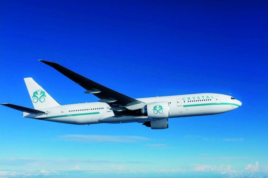 水晶航空的首架飛機,名為「水晶天際1號」。 水晶航空的首架飛機,名為「水晶天際1號」。