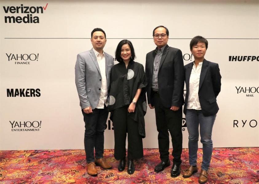 (左起)Verizon Media亞太區資深廣告創意技術總監李凱樂、Verizon Media香港市場及傳播部資深總監劉淑芬、Verizon Media 香港、日本及東南亞印度地區董事總經理陳啟滔、Verizon Media香港網絡媒體內容總監張慧儀 (左起)Verizon Media亞太區資深廣告創意技術總監李凱樂、Verizon Media香港市場及傳播部資深總監劉淑芬、Verizon Media 香港、日本及東南亞印度地區董事總經理陳啟滔、Verizon Media香港網絡媒體內容總監張慧儀