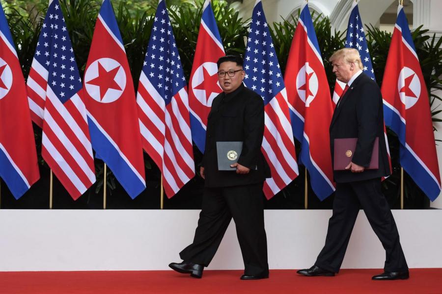 美國總統特朗普與金正恩歷史性會晤,會後更發表聯合聲明。 美國總統特朗普與金正恩歷史性會晤,會後更發表聯合聲明。