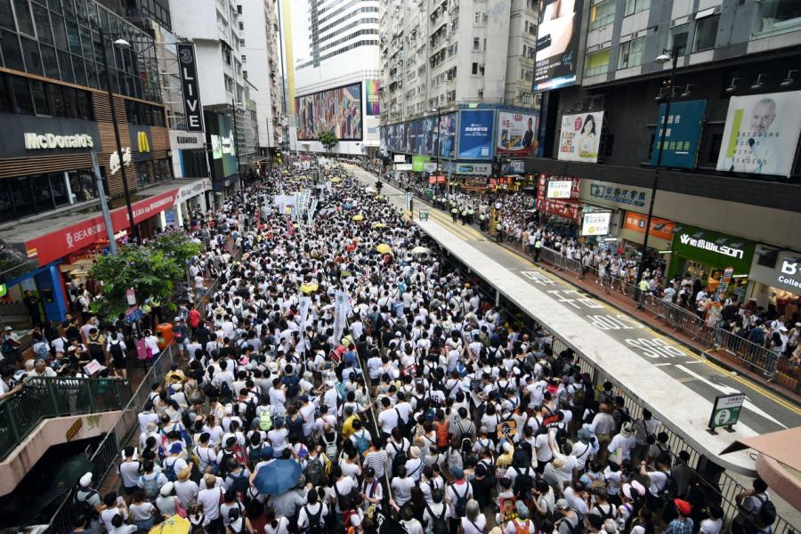 上週日舉行的「反送中」遊行有超過一百萬人參與。 上週日舉行的「反送中」遊行有超過一百萬人參與。