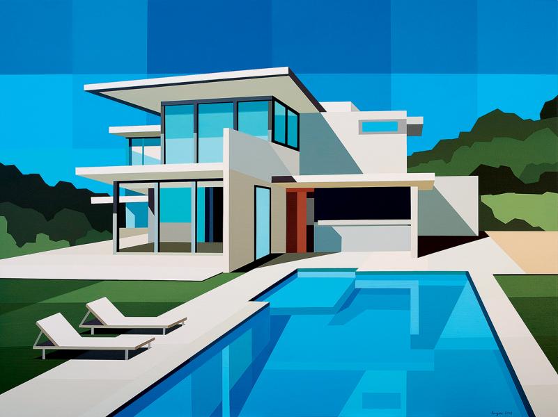 由Fabrik Projects帶來的藝術家Andy Burgess作品— Blue Retreat (2018)。 由Fabrik Projects帶來的藝術家Andy Burgess作品— Blue Retreat (2018)。