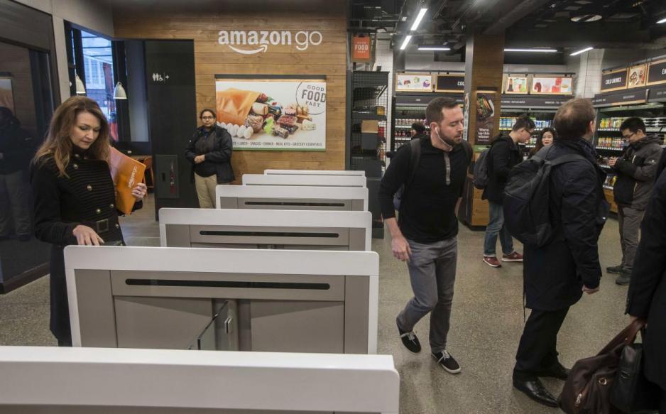 亞馬遜在今年一月正式推出首間無人超市Amazon Go。 亞馬遜在今年一月正式推出首間無人超市Amazon Go。